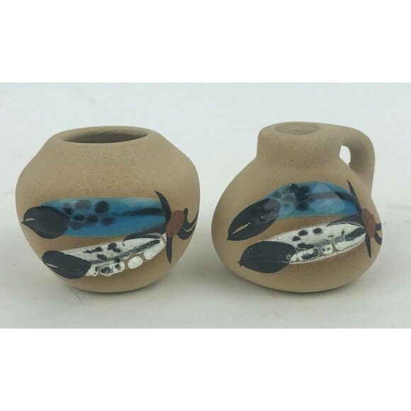 Mini 1.5" Clay Pottery Vases Jugs Lot 4 Native American Southwestern Doll House - Picture 7 of 11